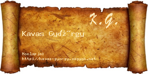 Kavas György névjegykártya